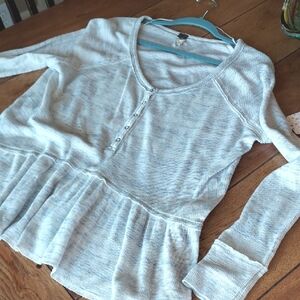 Cozy Gray Long Sleeve Free People top
